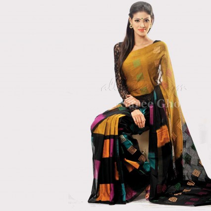 Tangaila’s Traditional cotton with mercerized yarn dyed Sharee with Beautiful design Tangaila’s Traditional cotton with mercerized yarn dyed Sharee with Beautiful design